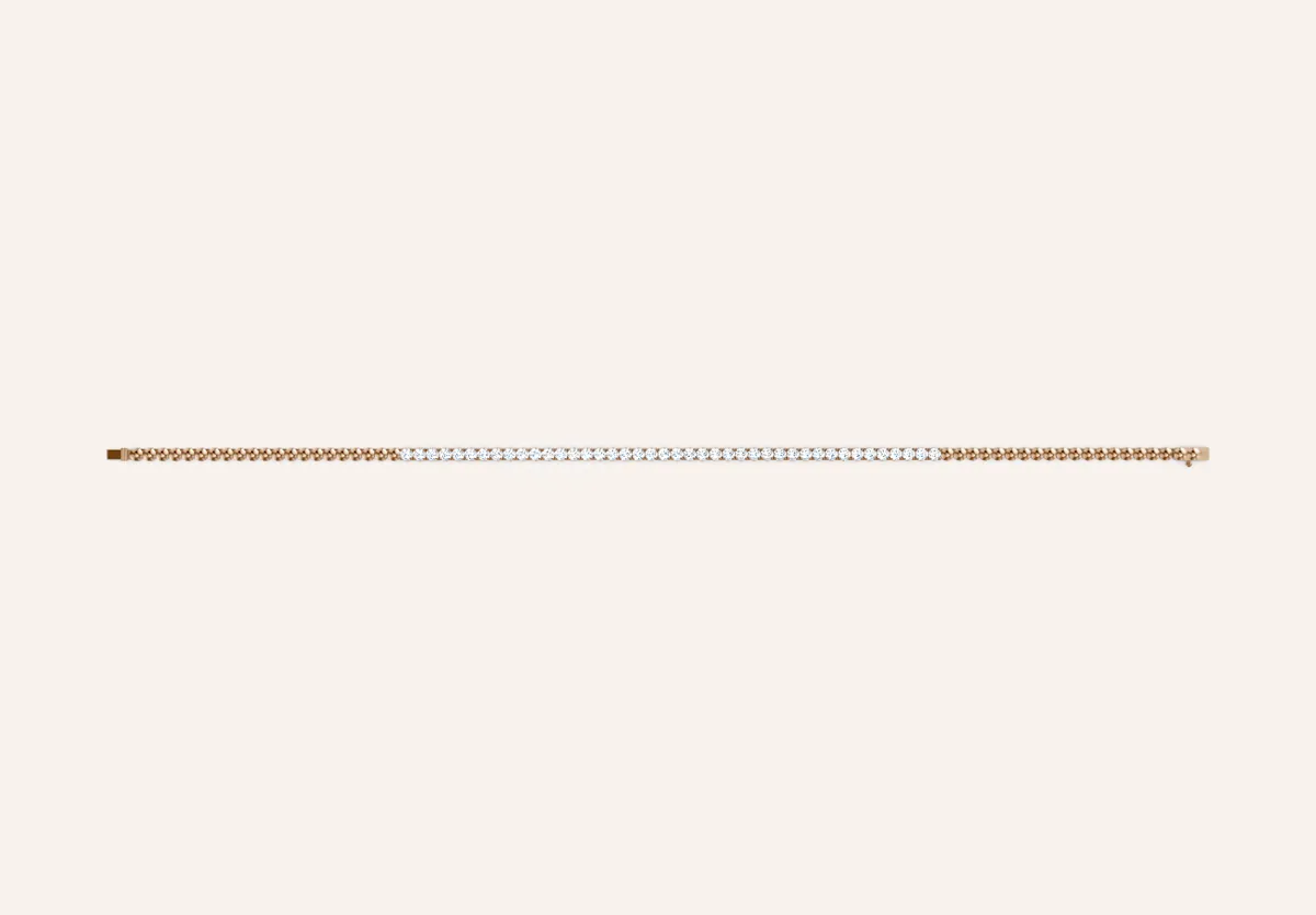 4-Prong Half Diamond Tennis Necklace — 18K gold necklace by RUT GOLD — view 4