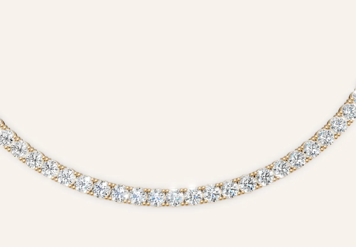 4-Prong Half Diamond Tennis Necklace — 18K gold necklace by RUT GOLD — view 3