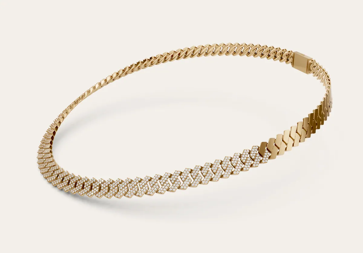 Diamond Cuban Necklace — 18K gold men's by RUT GOLD