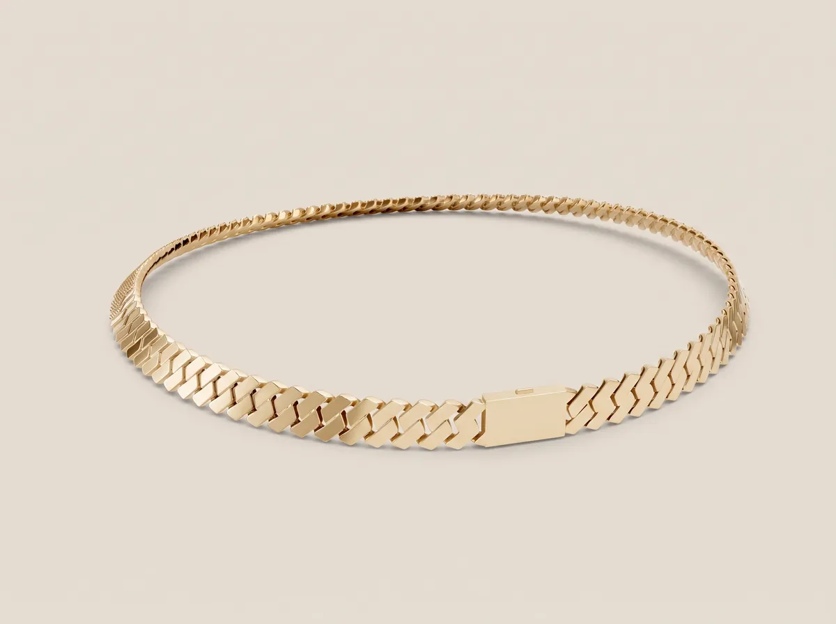 Pavé Diamond Miami Cuban Link Necklace CUBNK13 — 18K gold men's by RUT GOLD — view 3