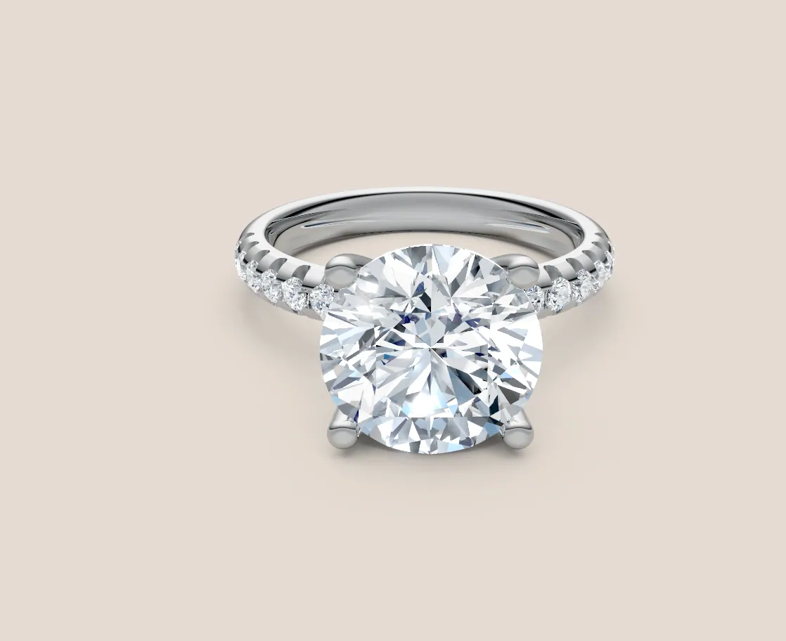 4ct Round Ring Side Diamond — 18K gold ring by RUT GOLD