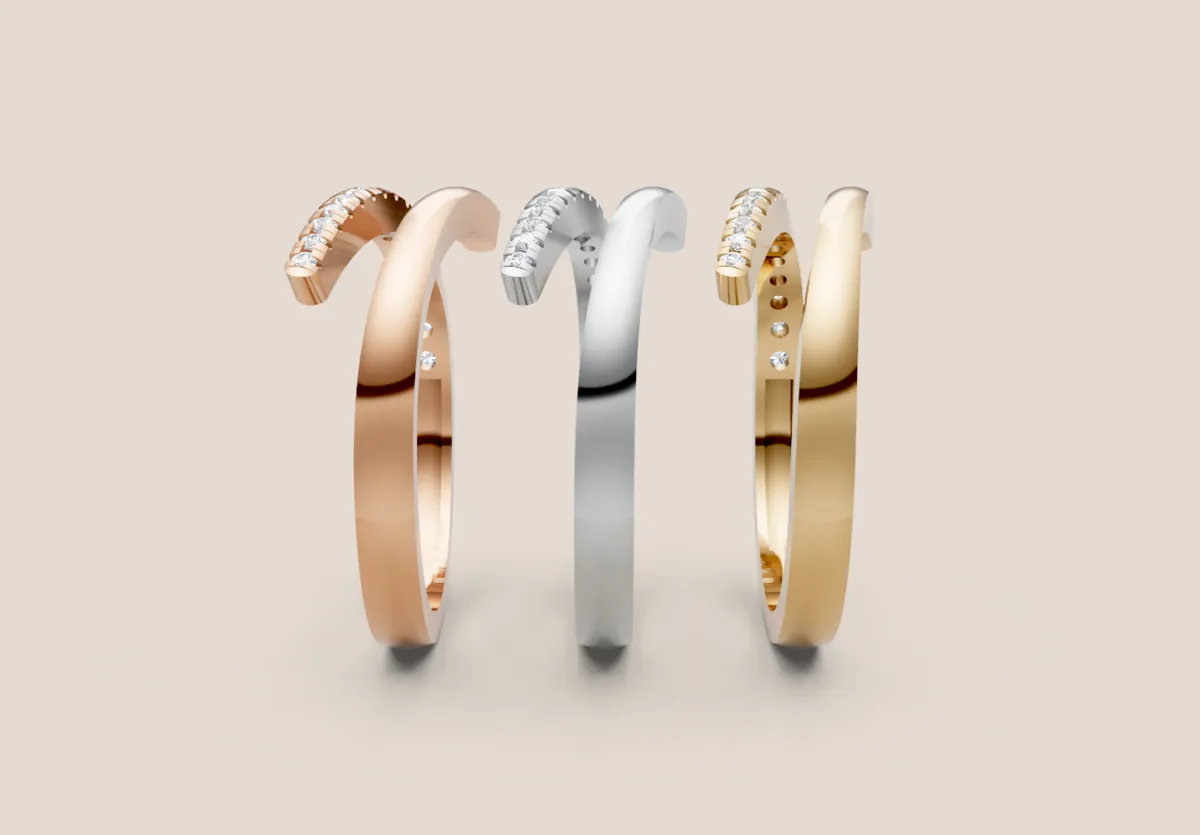 Pavé Diamond Wrap Bypass Ring R01014 — 18K gold ring by RUT GOLD — view 3