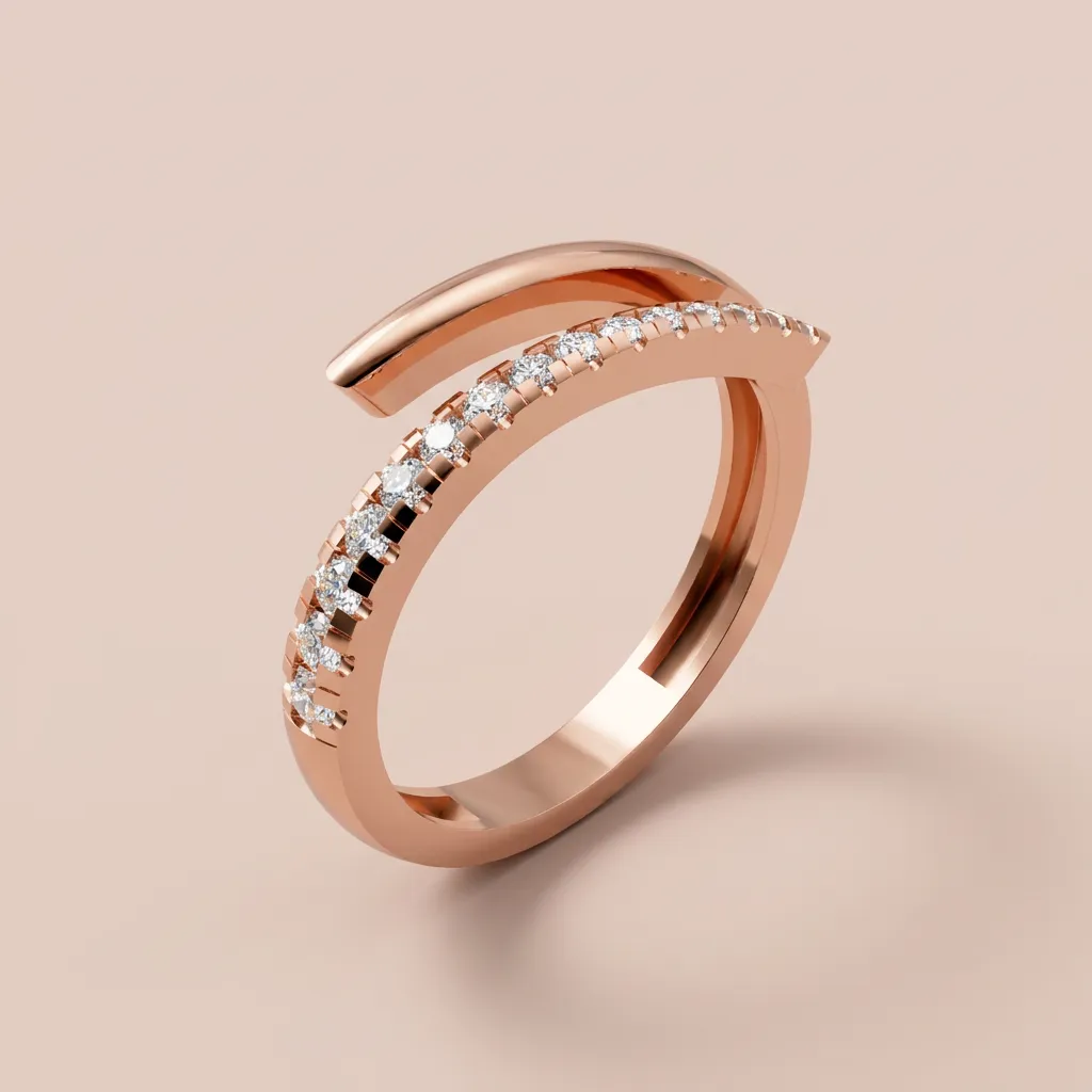Pavé Diamond Wrap Bypass Ring R01014 — 18K gold ring by RUT GOLD — view 6