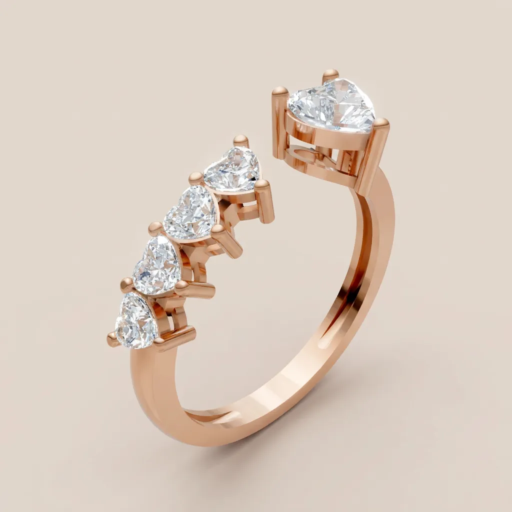 Pear & Trillion Diamond Open Ring R00999 — 18K gold ring by RUT GOLD — view 6