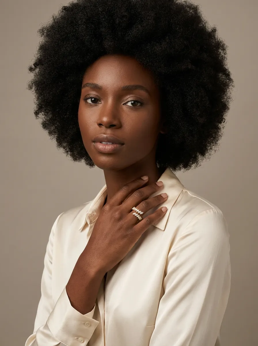 Marquise & Round Diamond Single-Row Open Ring R01008 — 18K gold ring by RUT GOLD — view 3