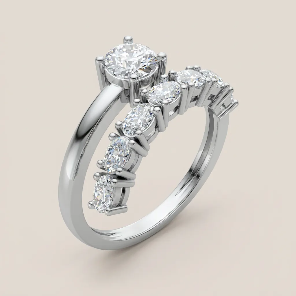Mixed-Cut Diamond Scatter Wrap Ring R01001 — 18K gold ring by RUT GOLD