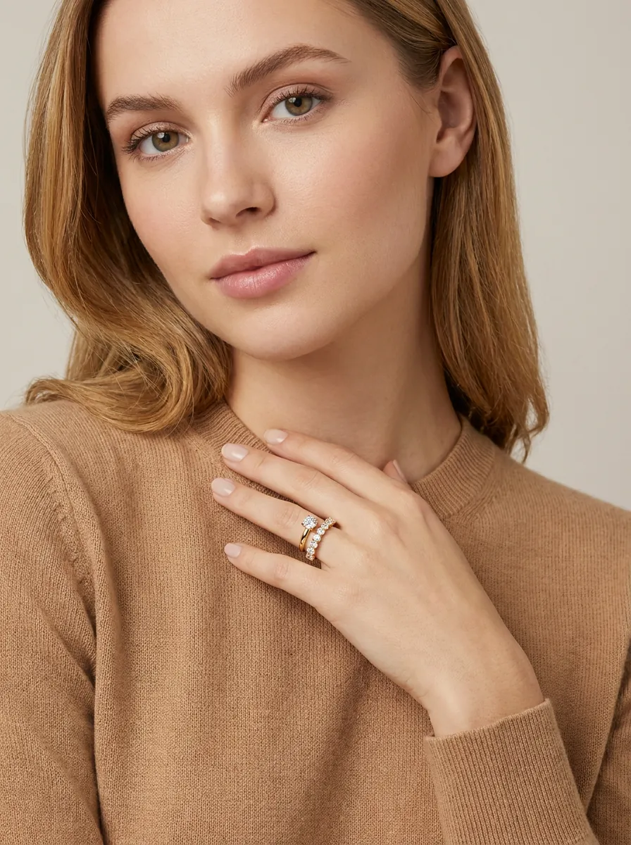 Mixed-Cut Diamond Scatter Wrap Ring R01001 — 18K gold ring by RUT GOLD — view 4