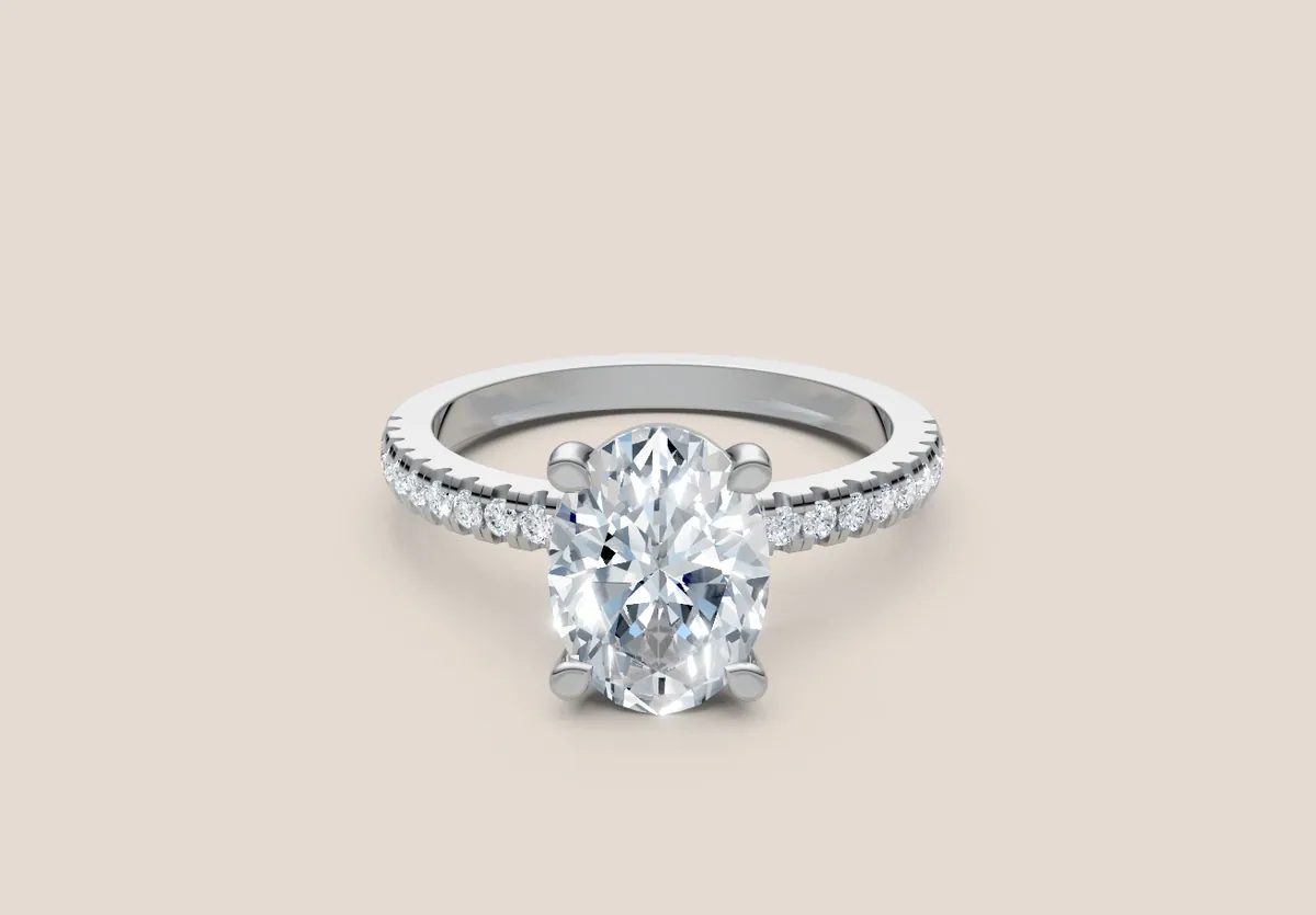 Oval Diamond Pavé Engagement Ring — 18K gold ring by RUT GOLD