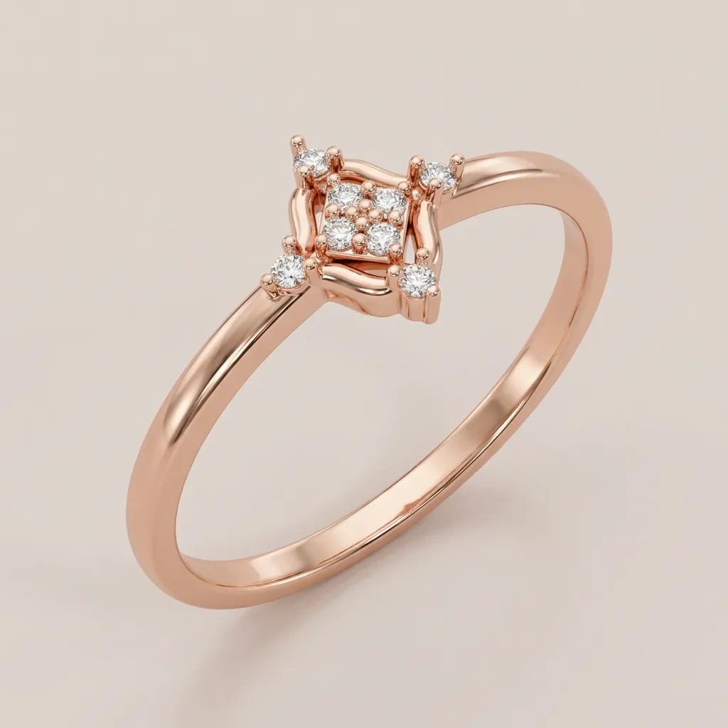 Diamond Kite Ring R00804 — 18K gold ring by RUT GOLD — view 3