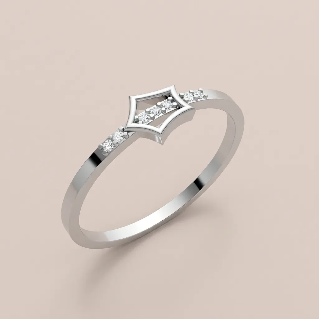 Asymmetric Diamond Kite Ring R00805 — 18K gold ring by RUT GOLD