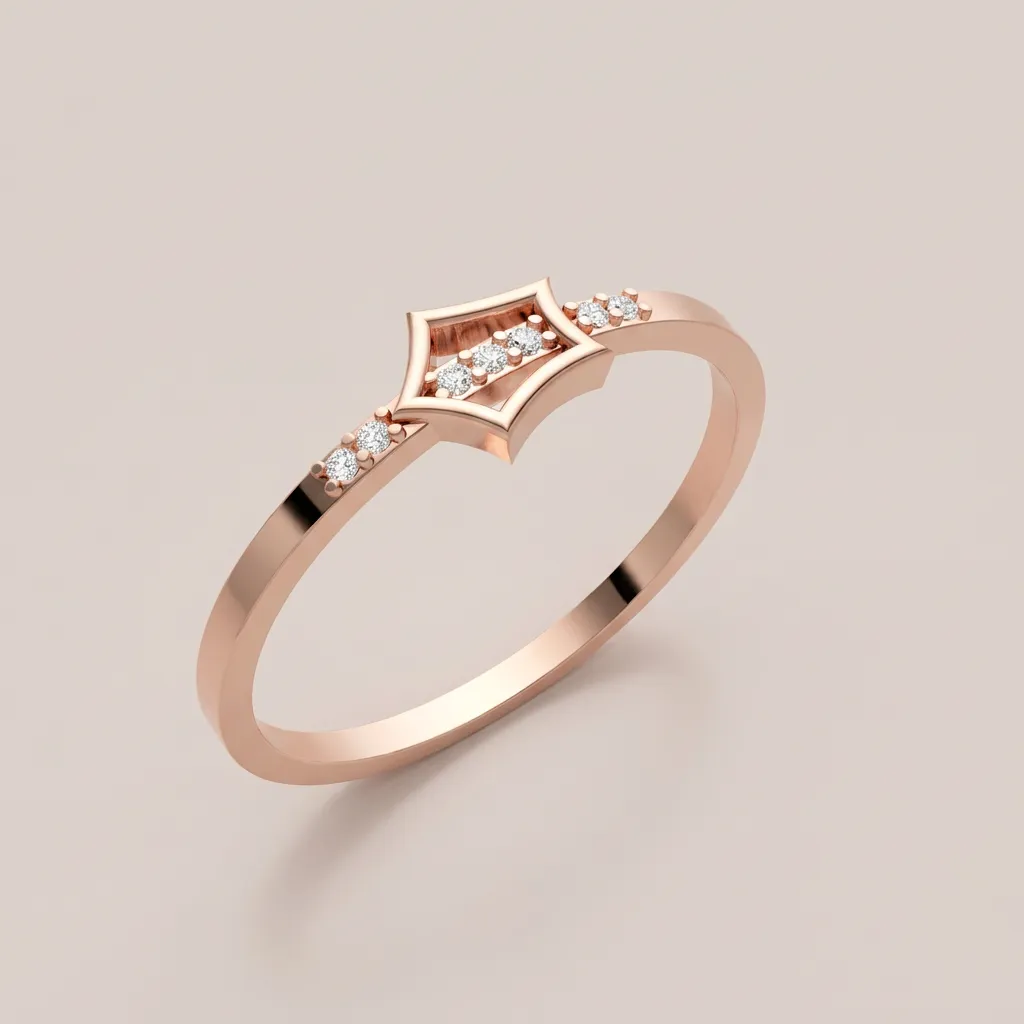 Asymmetric Diamond Kite Ring R00805 — 18K gold ring by RUT GOLD — view 4