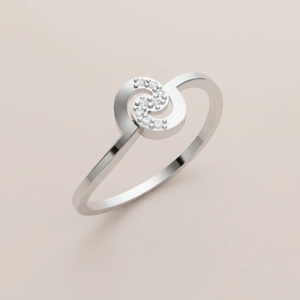 Diamond Swirl Ring R00807 — 18K gold ring by RUT GOLD — view 3