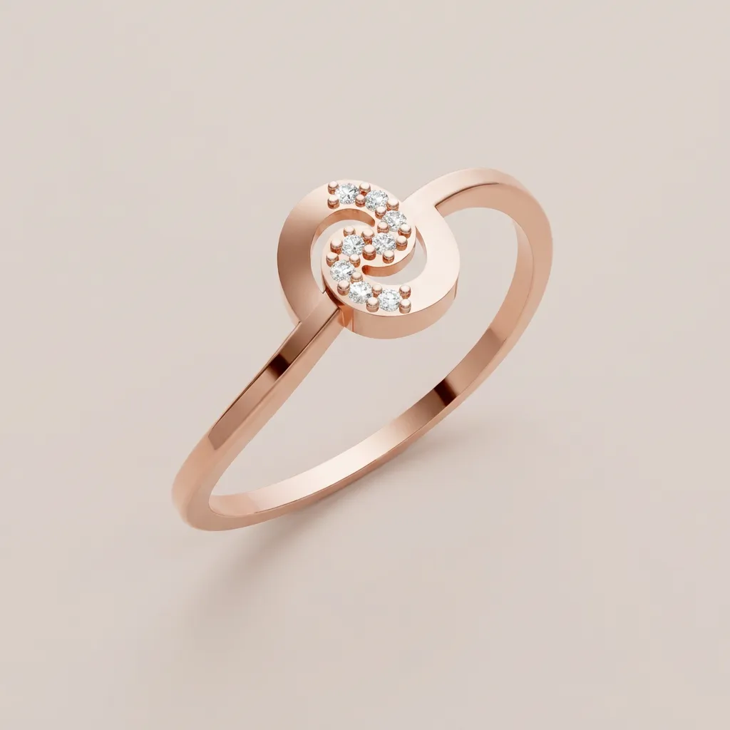 Diamond Swirl Ring R00807 — 18K gold ring by RUT GOLD — view 4