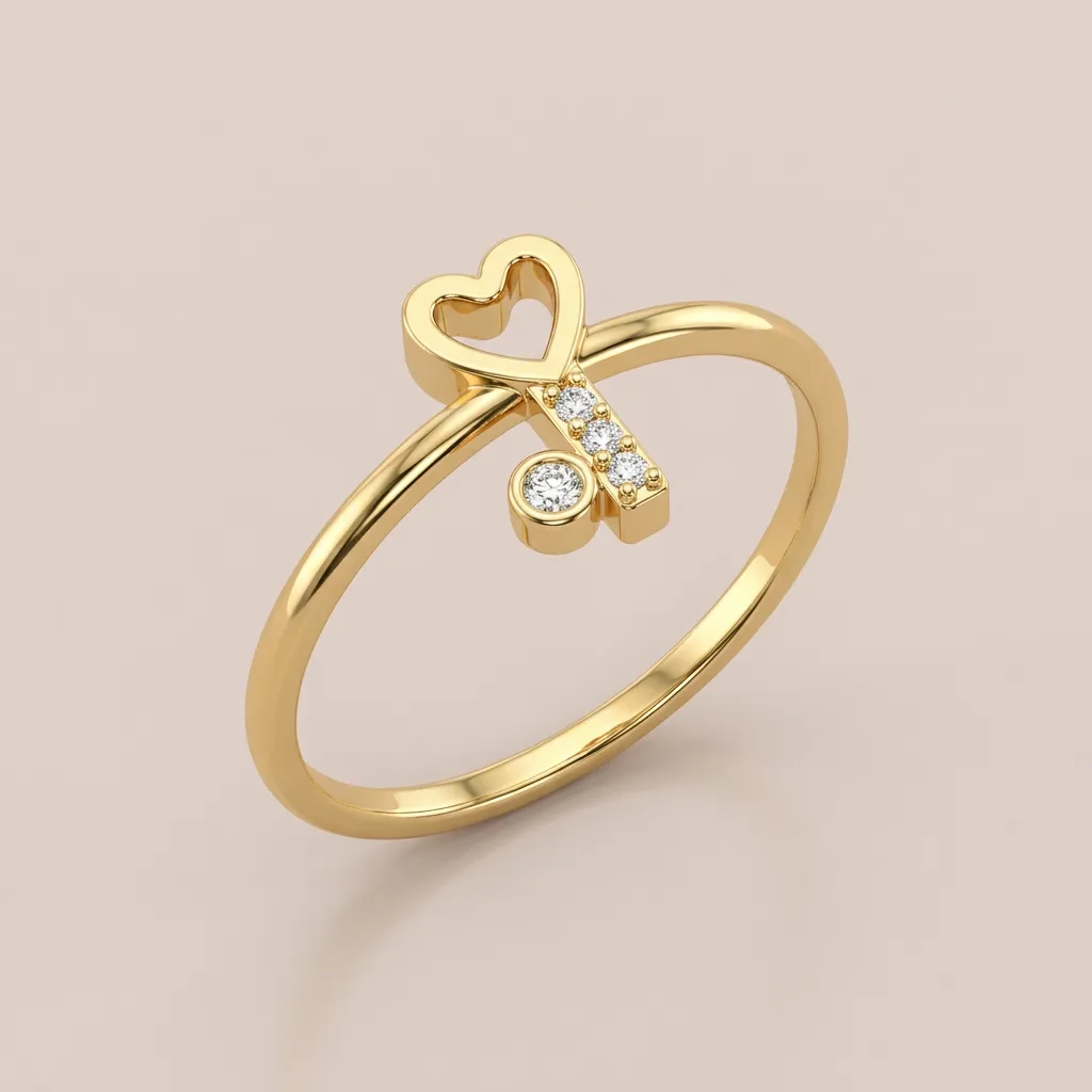 Open Heart Diamond Ring R00809 — 18K gold ring by RUT GOLD