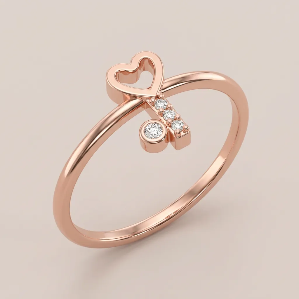 Open Heart Diamond Ring R00809 — 18K gold ring by RUT GOLD — view 4