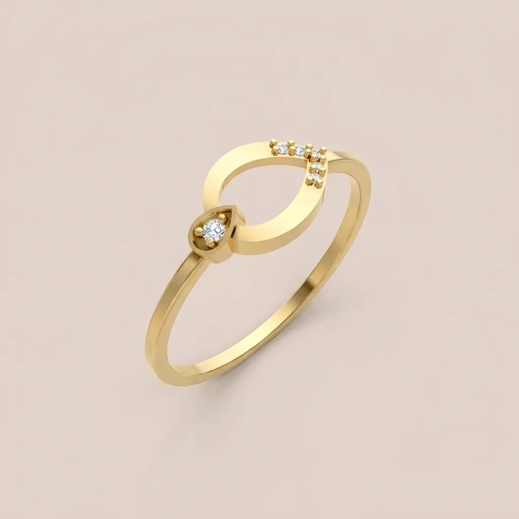 Diamond Horseshoe Ring R00811 — 18K gold ring by RUT GOLD