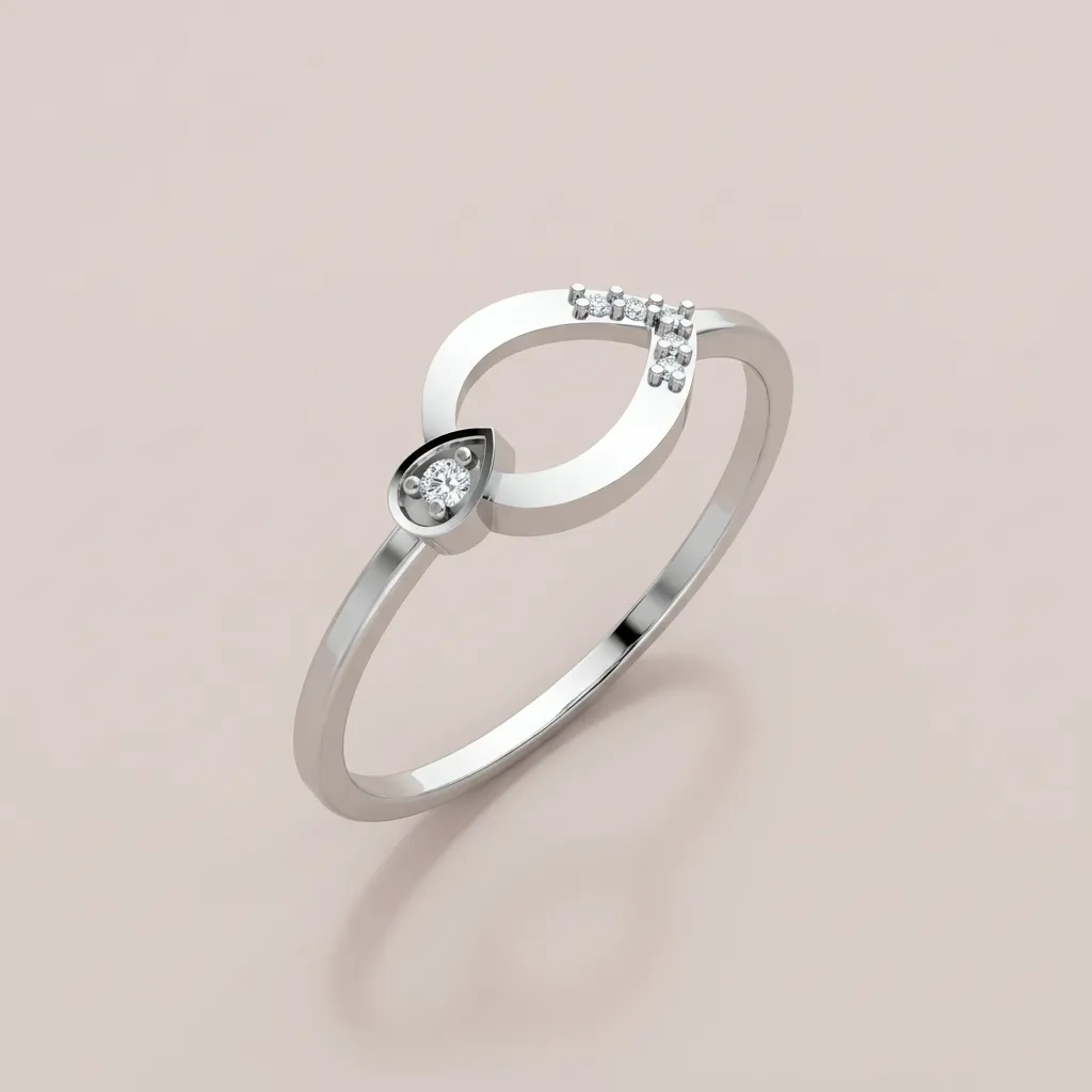 Diamond Horseshoe Ring R00811 — 18K gold ring by RUT GOLD — view 3