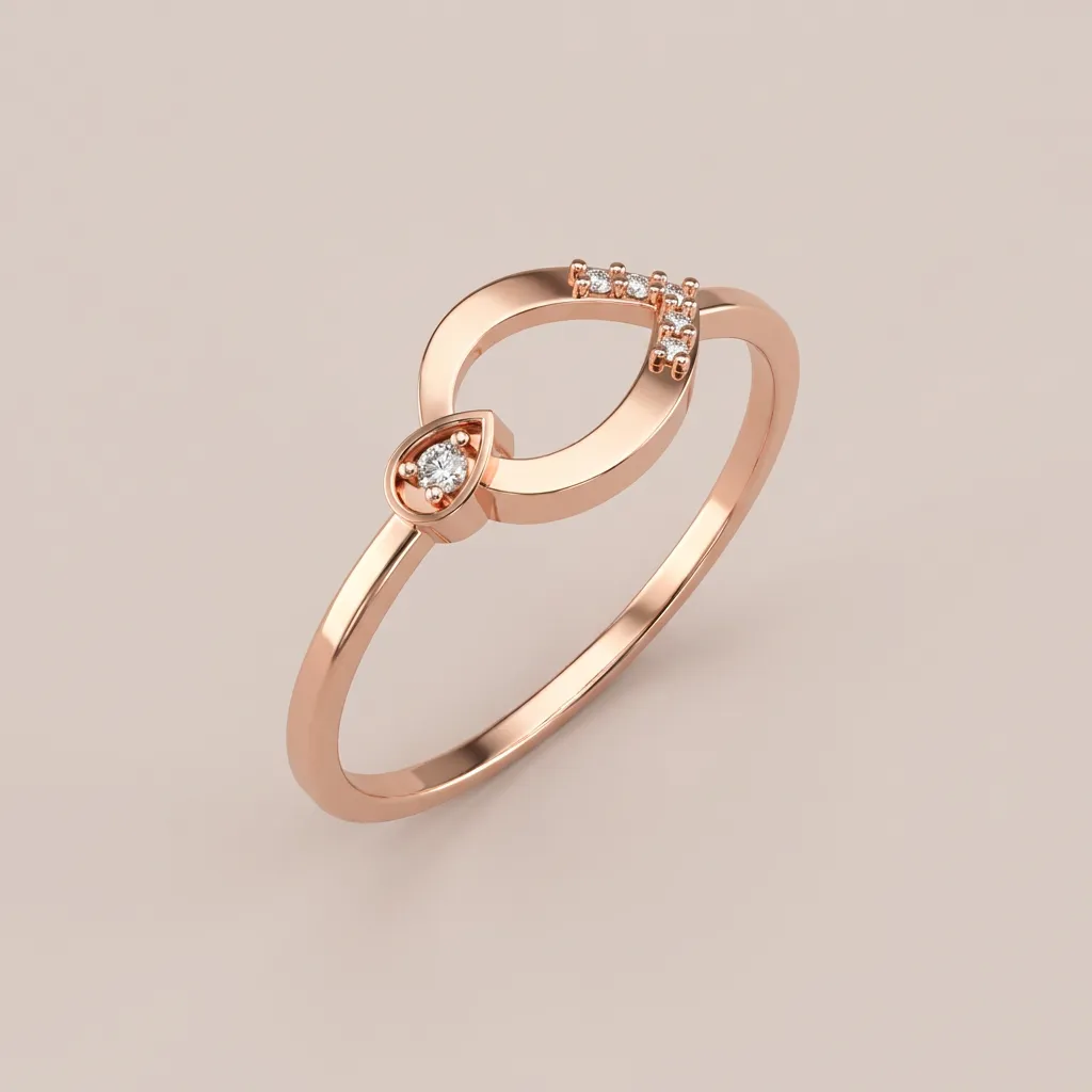 Diamond Horseshoe Ring R00811 — 18K gold ring by RUT GOLD — view 4