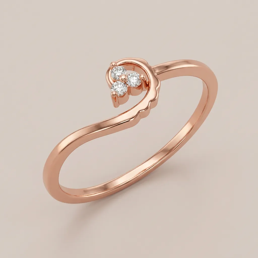 Diamond Cluster Wave Ring R00814 — 18K gold ring by RUT GOLD — view 4