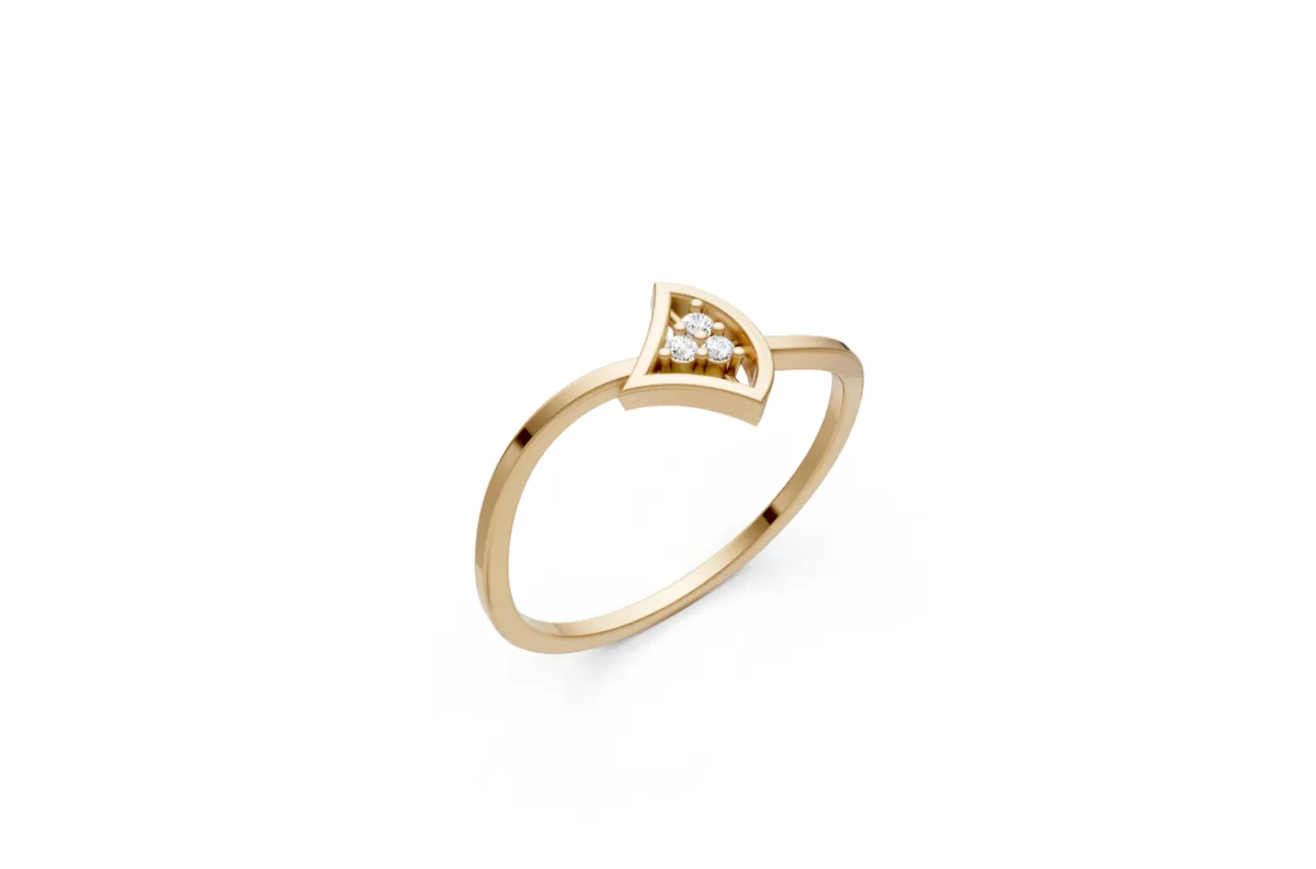 Diamond Fan Ring R00815 — 18K gold ring by RUT GOLD