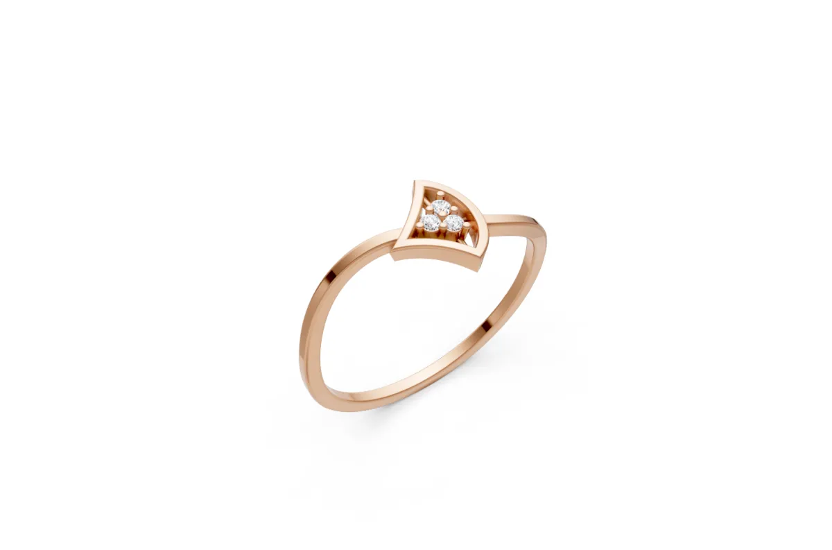 Diamond Fan Ring R00815 — 18K gold ring by RUT GOLD — view 3