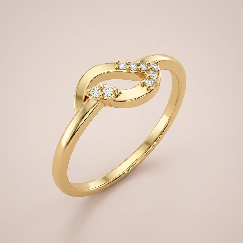 Pavé Diamond Crossover Loop Ring R00816 — 18K gold ring by RUT GOLD
