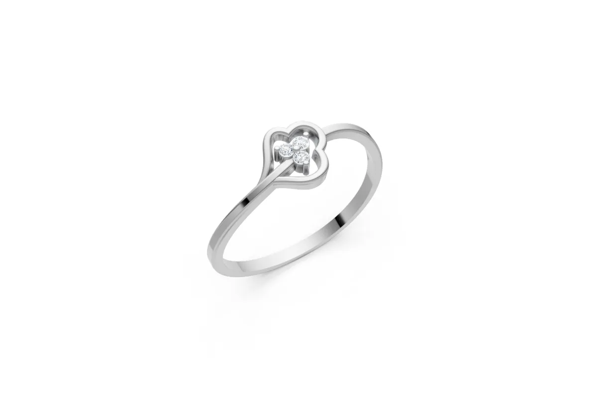 Diamond Heart Cluster Ring R00817 — 18K gold ring by RUT GOLD