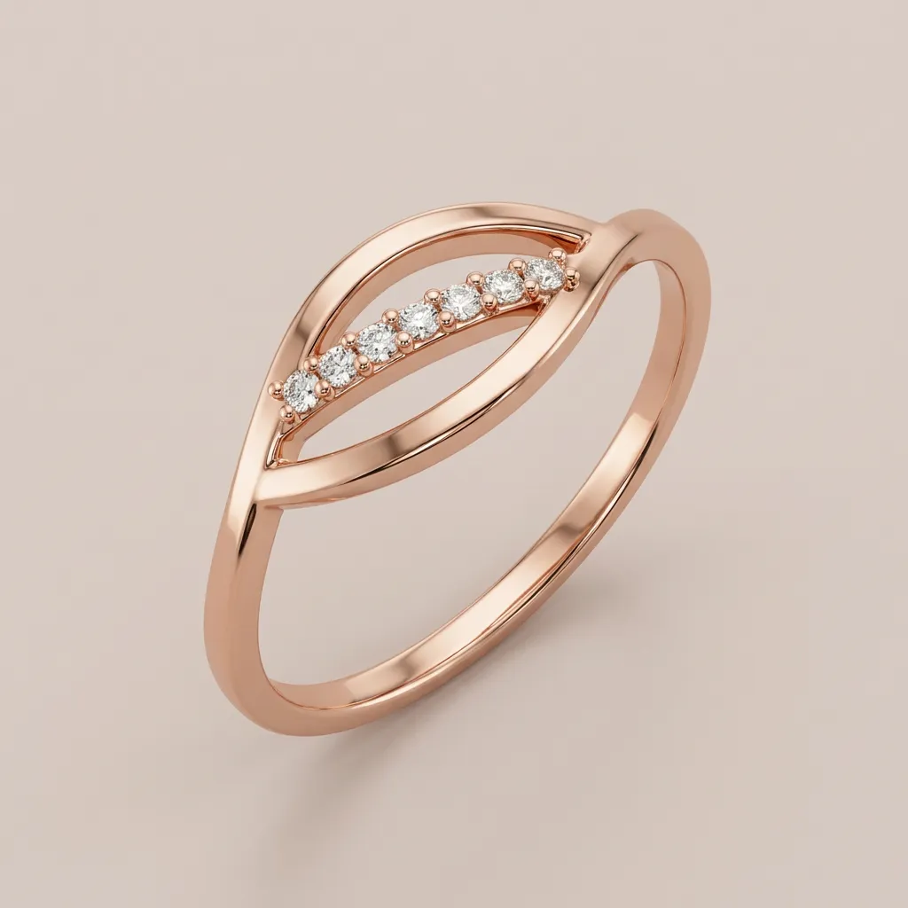 Pavé Diamond Leaf Ring R00823 — 18K gold ring by RUT GOLD — view 4