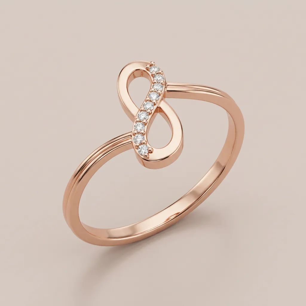 Pavé Diamond Infinity Ring R00828 — 18K gold ring by RUT GOLD — view 3