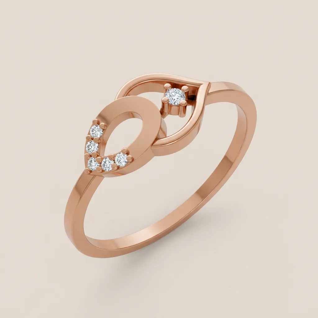 Pavé Diamond Double Teardrop Ring R00832 — 18K gold ring by RUT GOLD — view 5