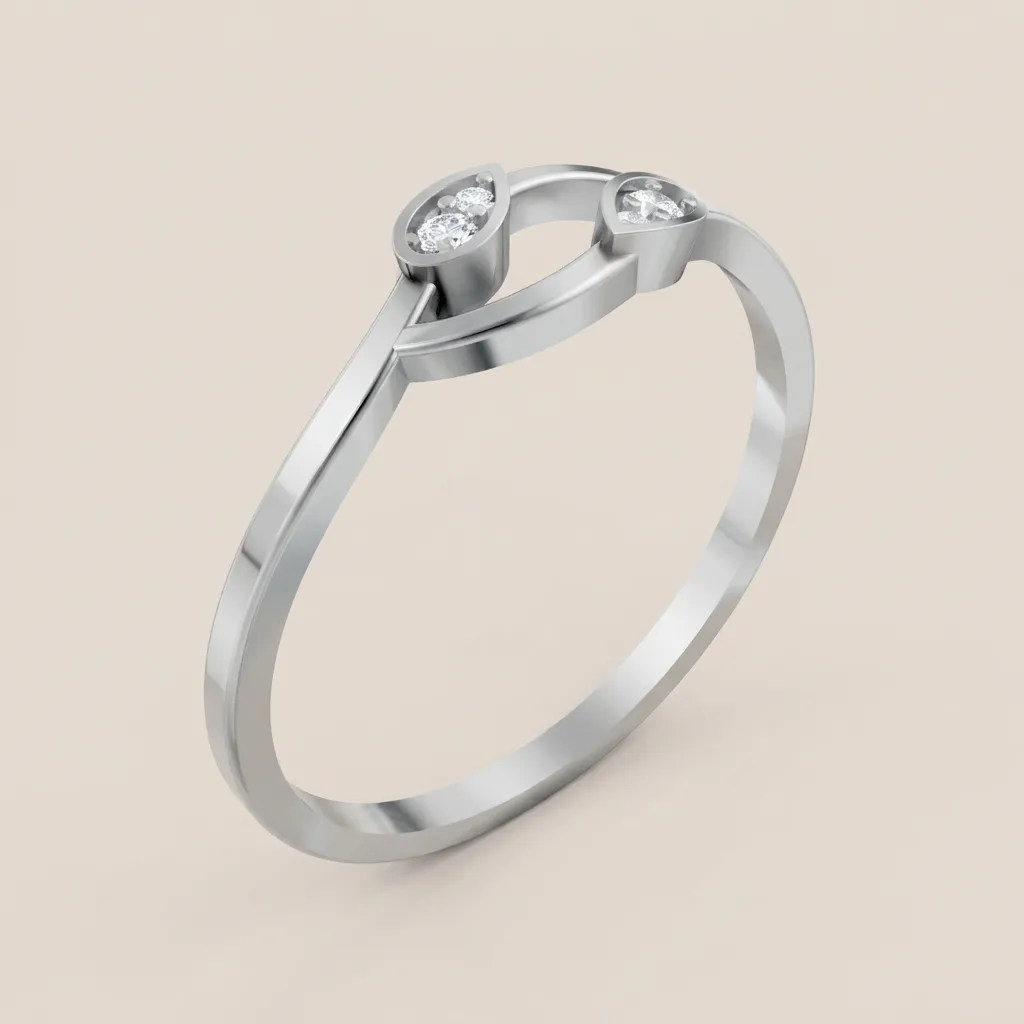 Diamond Loop Swirl Ring R00838 — 18K gold ring by RUT GOLD — view 3