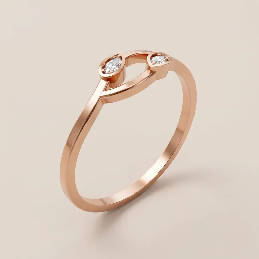 Diamond Loop Swirl Ring R00838 — 18K gold ring by RUT GOLD — view 4