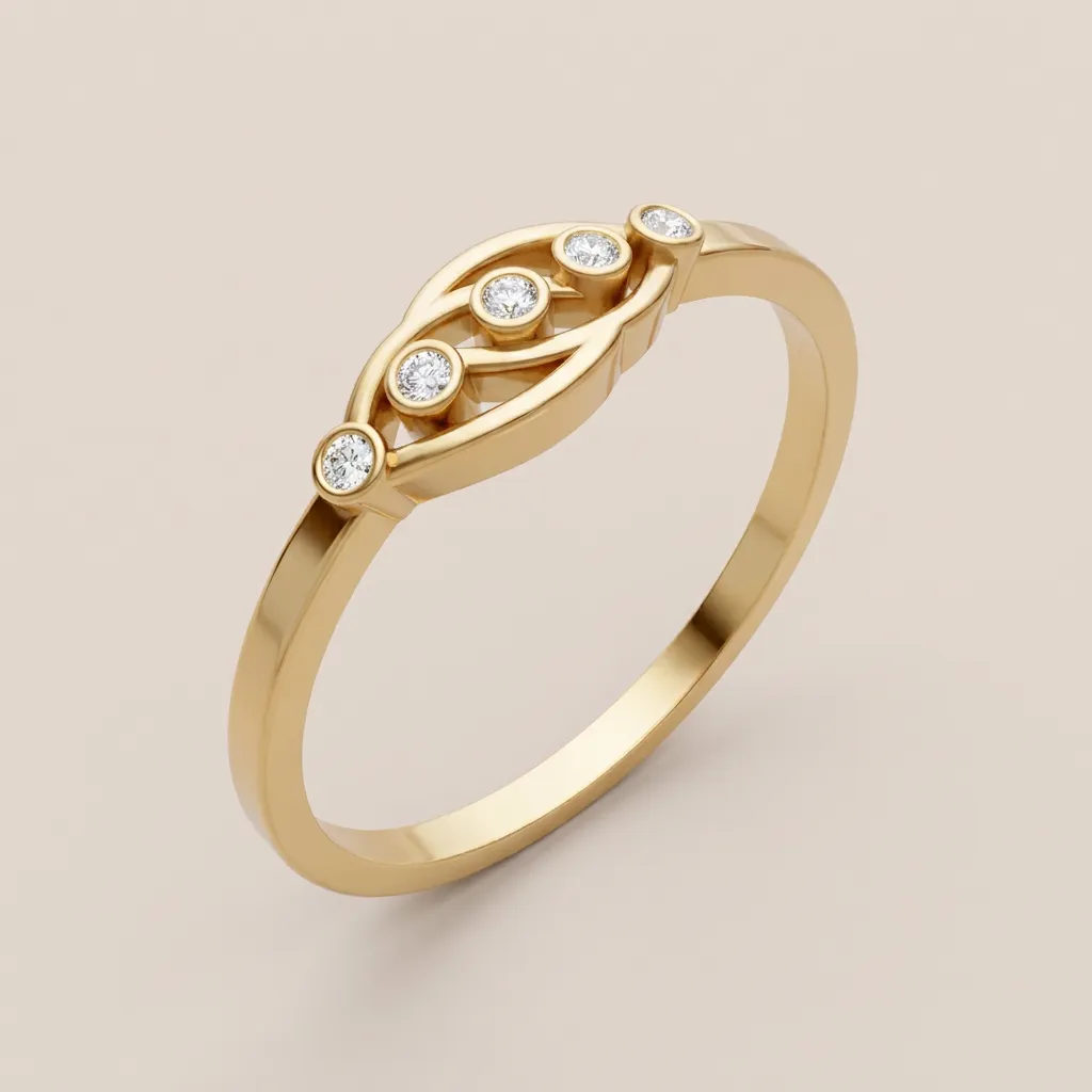 Diamond Evil Eye Ring R00840 — 18K gold ring by RUT GOLD