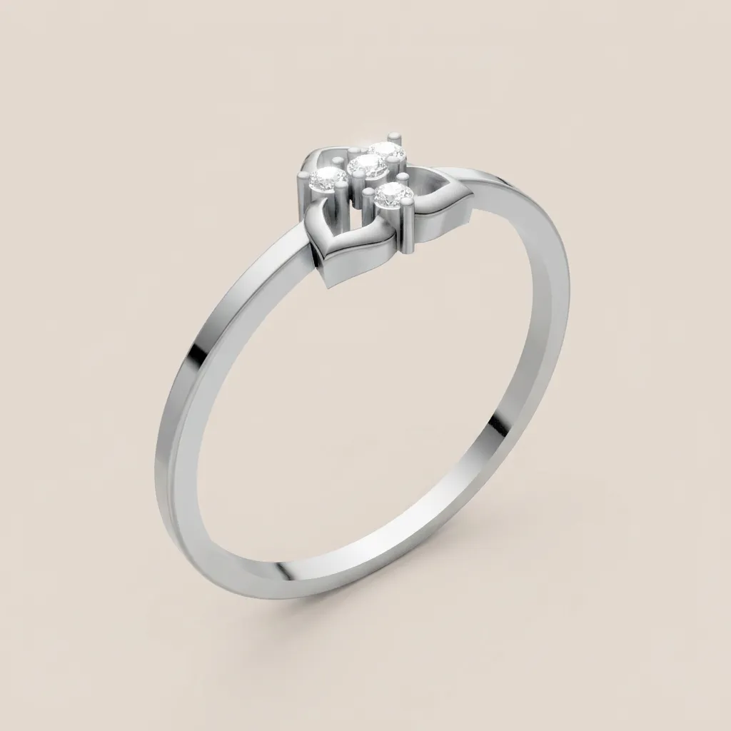 Diamond Heart Cluster Ring R00845 — 18K gold ring by RUT GOLD — view 3