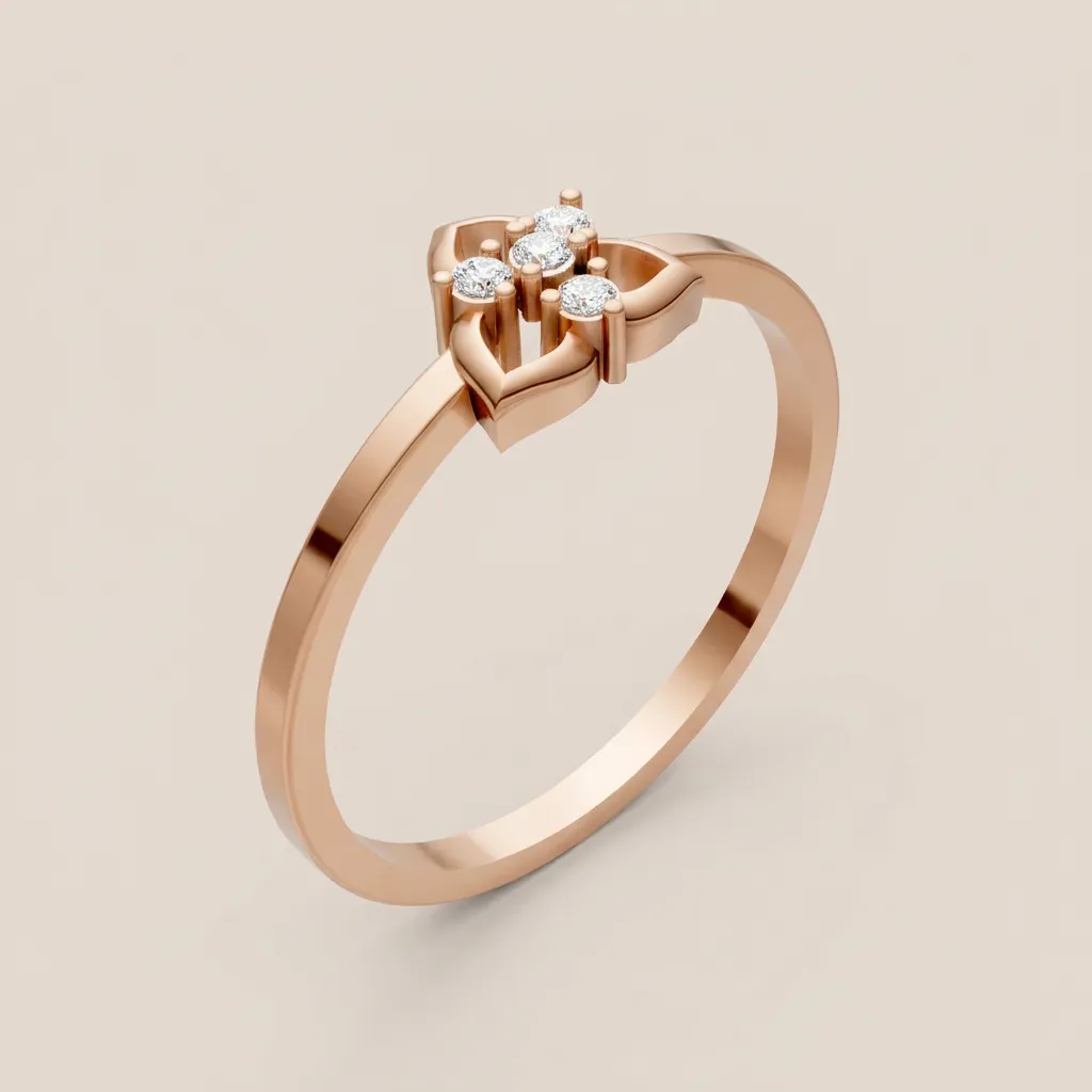 Diamond Heart Cluster Ring R00845 — 18K gold ring by RUT GOLD — view 4
