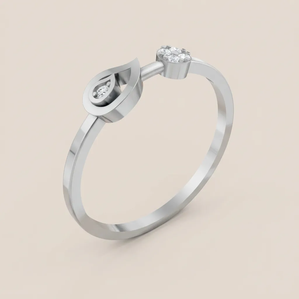 Diamond Teardrop Cluster Ring R00849 — 18K gold ring by RUT GOLD — view 4