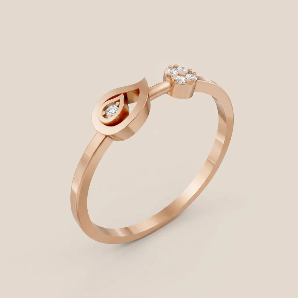 Diamond Teardrop Cluster Ring R00849 — 18K gold ring by RUT GOLD — view 5