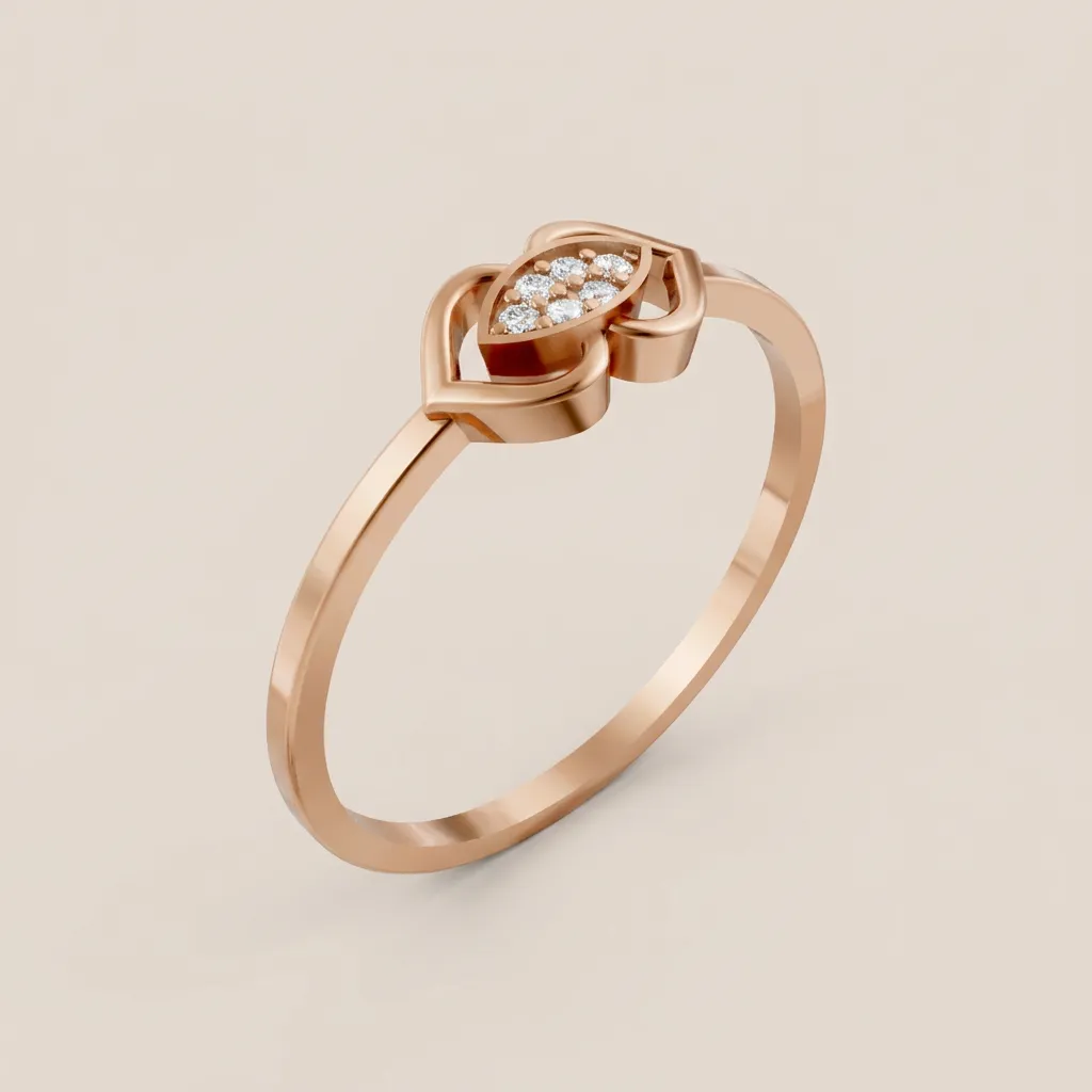 Pavé Diamond Heart Ring R00850 — 18K gold ring by RUT GOLD — view 4