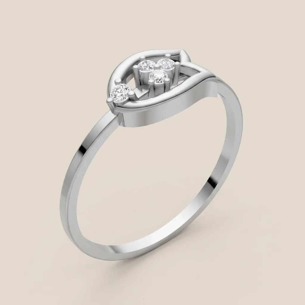 Diamond Cluster Heart Ring R00852 — 18K gold ring by RUT GOLD