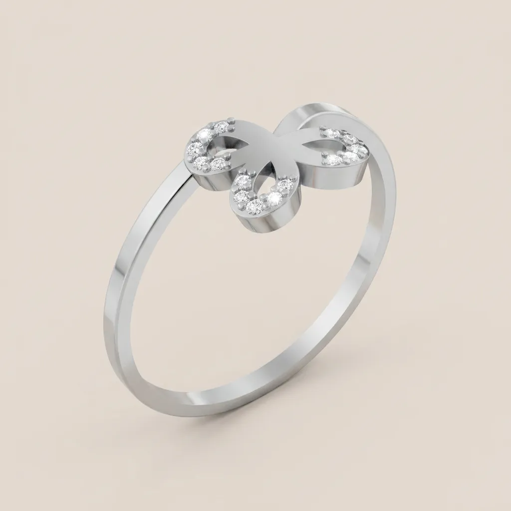 Pavé Diamond Butterfly Infinity Ring R00855 — 18K gold ring by RUT GOLD — view 3