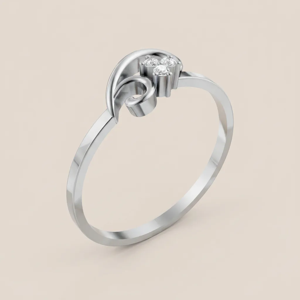 Diamond Scroll Swirl Ring R00856 — 18K gold ring by RUT GOLD