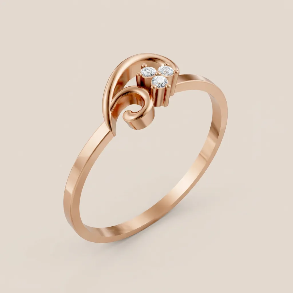 Diamond Scroll Swirl Ring R00856 — 18K gold ring by RUT GOLD — view 5