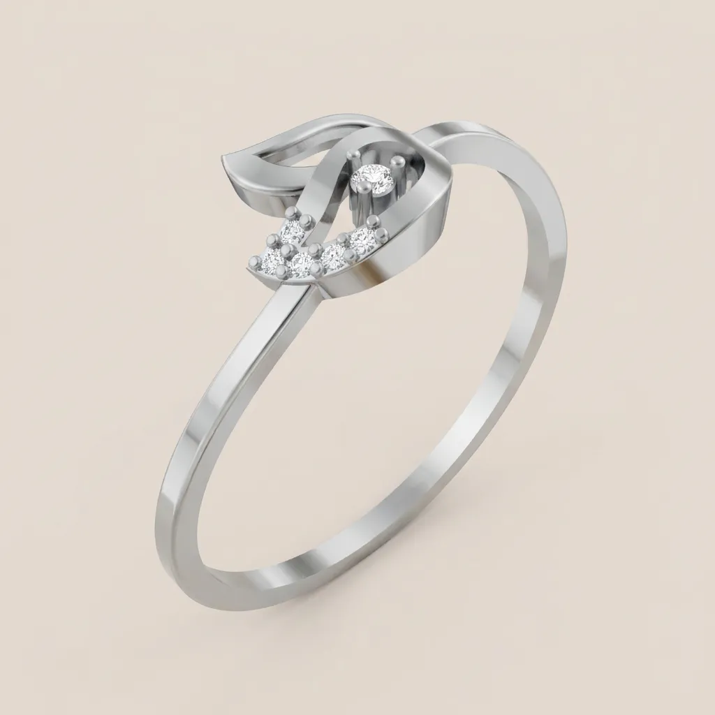 Pavé Diamond Swirl Bow Ring R00859 — 18K gold ring by RUT GOLD — view 4