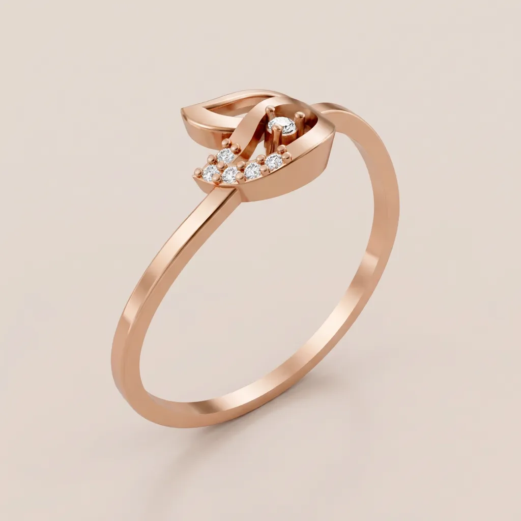Pavé Diamond Swirl Bow Ring R00859 — 18K gold ring by RUT GOLD — view 5