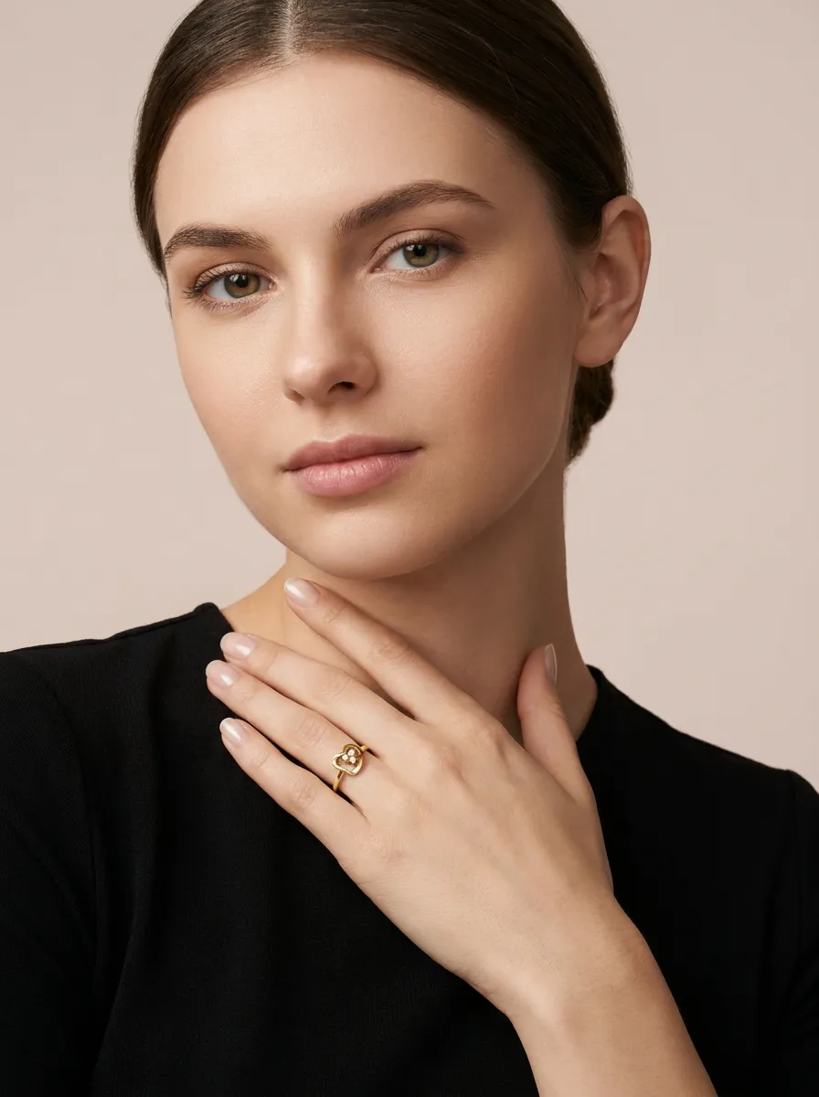 Diamond Square Loop Ring R00860 — 18K gold ring by RUT GOLD — view 3