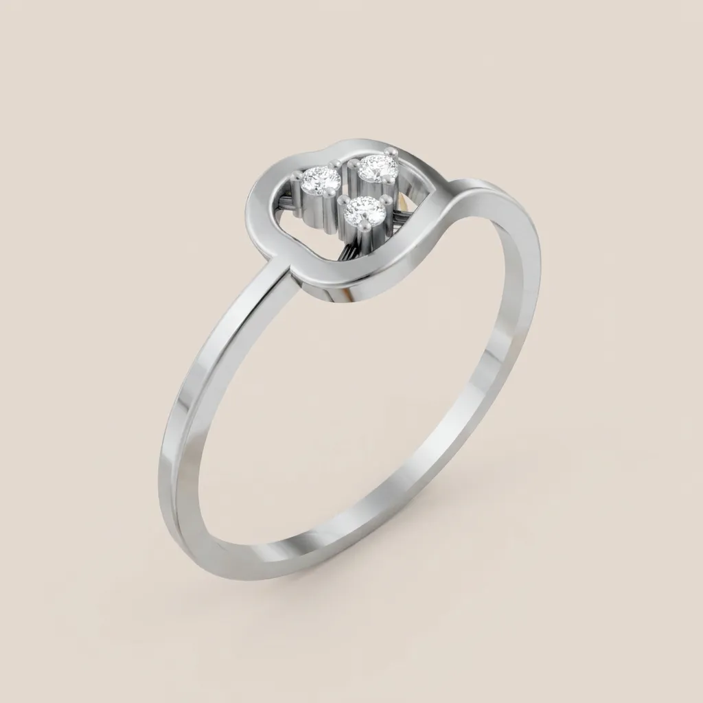 Diamond Square Loop Ring R00860 — 18K gold ring by RUT GOLD