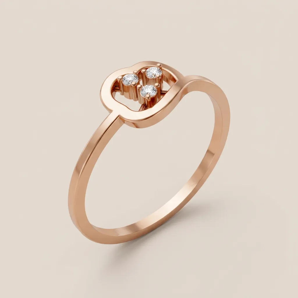 Diamond Square Loop Ring R00860 — 18K gold ring by RUT GOLD — view 5