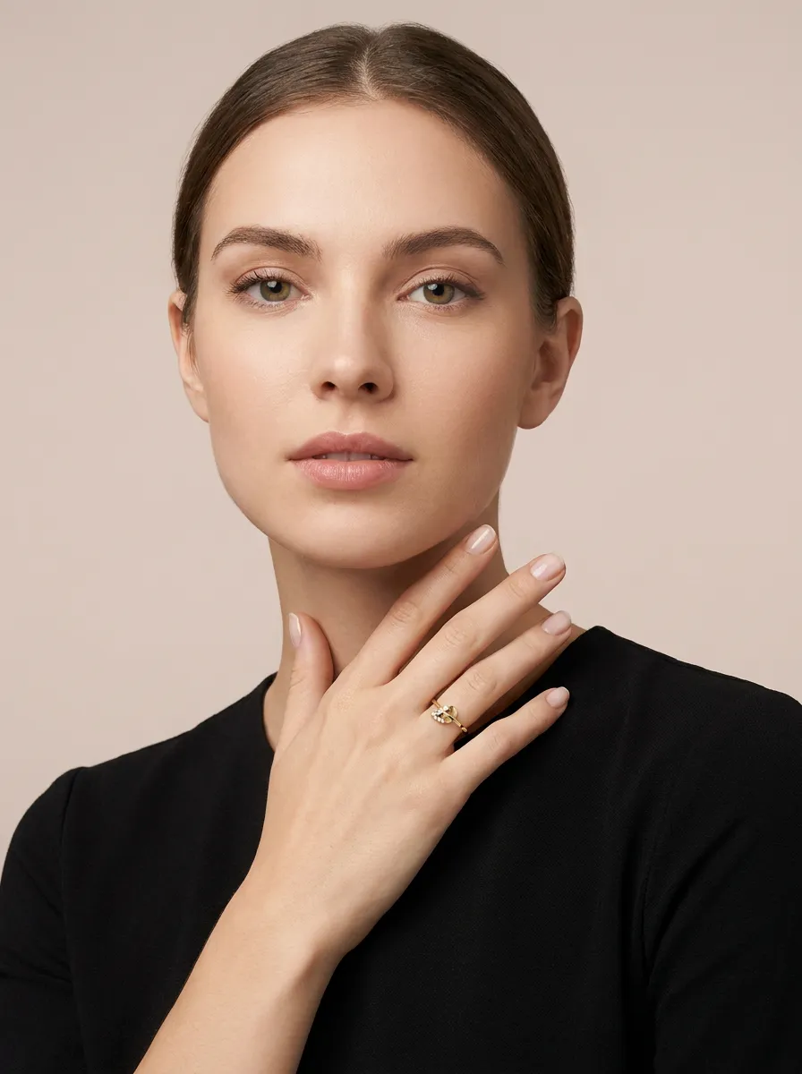 Pavé Diamond Heart Ring R00862 — 18K gold ring by RUT GOLD — view 3