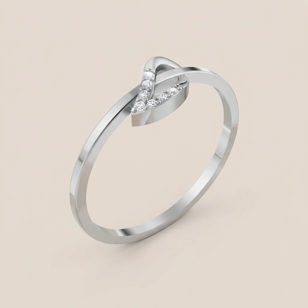 Pavé Diamond Heart Ring R00862 — 18K gold ring by RUT GOLD — view 4