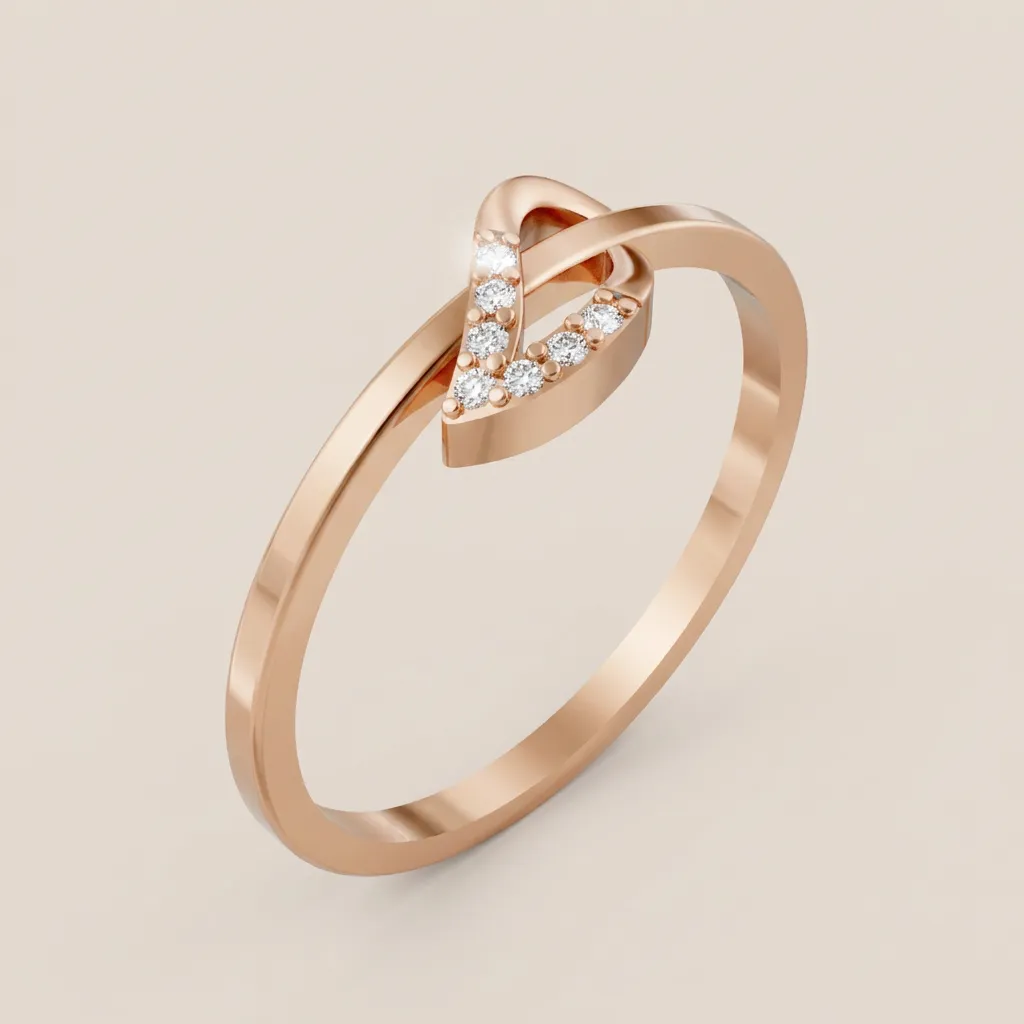 Pavé Diamond Heart Ring R00862 — 18K gold ring by RUT GOLD — view 5